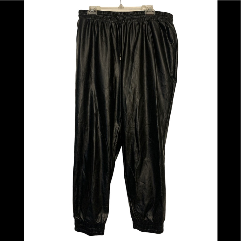Express Pleather/Vinyl Goth Jogger Pants L